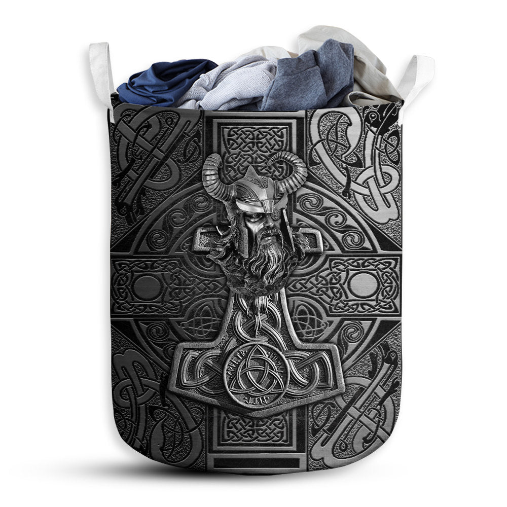S: 17.72”x13.78” (45x35 cm) Viking Warrior Basic Style - Laundry Basket - Owls Matrix LTD