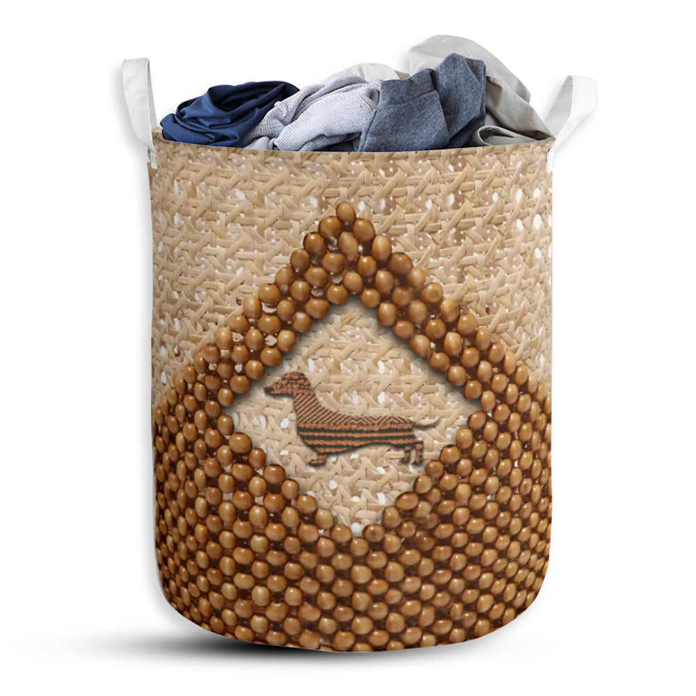 S: 17.72”x13.78” (45x35 cm) Dachshund Vintage So Simple - Laundry Basket - Owls Matrix LTD