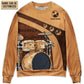 Vintage Drummer And Lady Stick Art – Sweater - Ugly Christmas Sweater