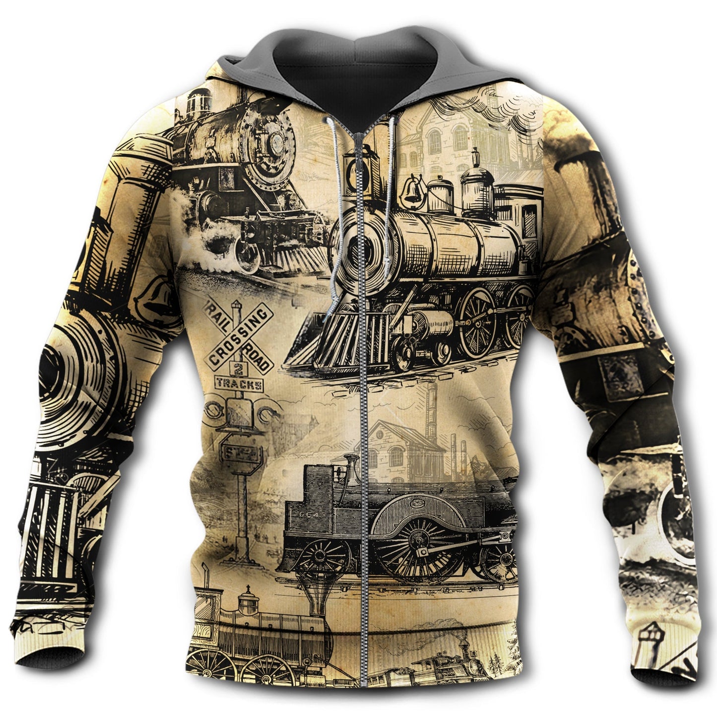 Vintage Train Railway Love Life - 3D Hoodie