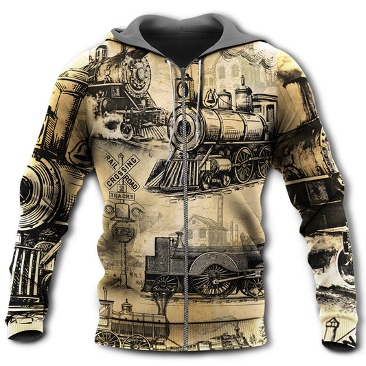 Vintage Train Railway Love Life - 3D Hoodie
