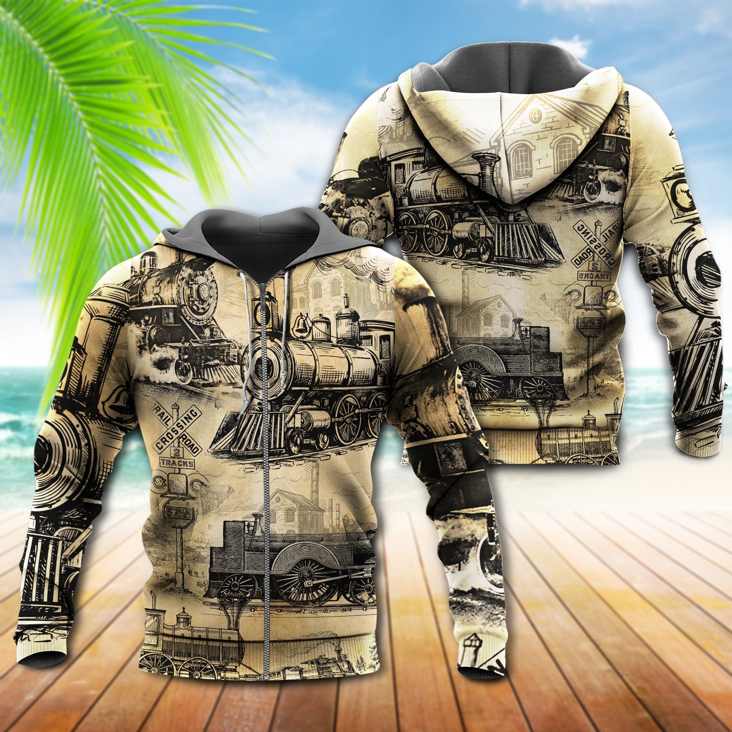 Vintage Train Railway Love Life - 3D Hoodie