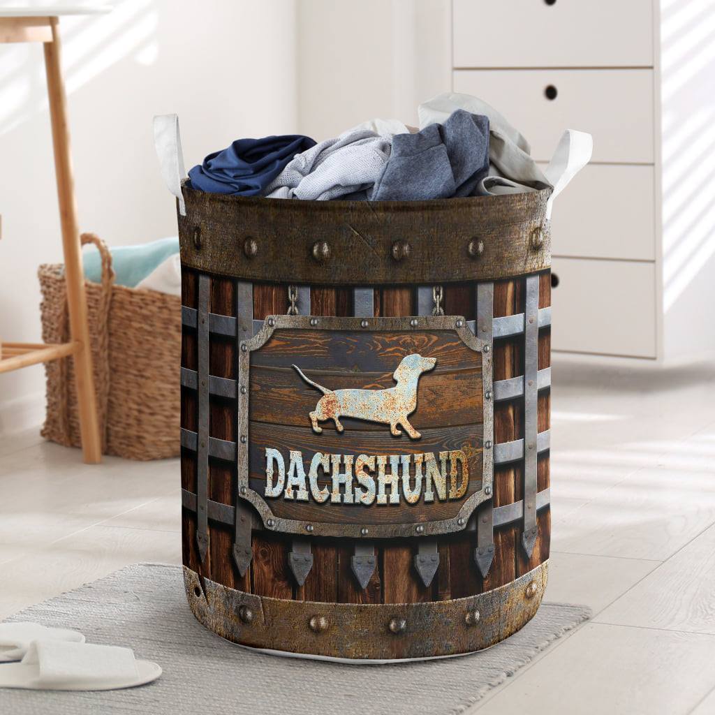 Dachshund Vintage Basic Style – Laundry Basket - Owls Matrix LTD