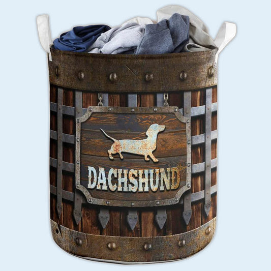 S: 17.72”x13.78” (45x35 cm) Vintage Dachshund Basic Style - Laundry Basket - Owls Matrix LTD