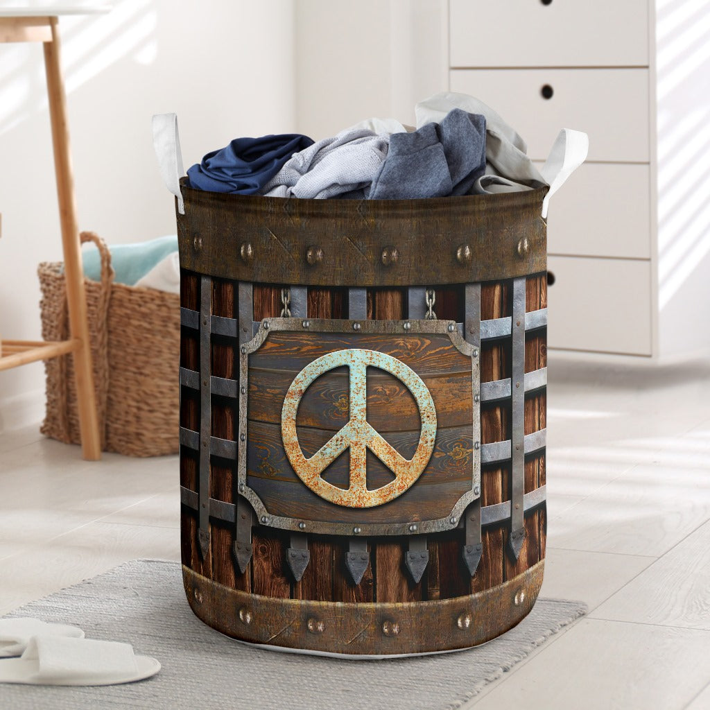 Hippie Vintage Sign Basic Style – Laundry Basket - Owls Matrix LTD