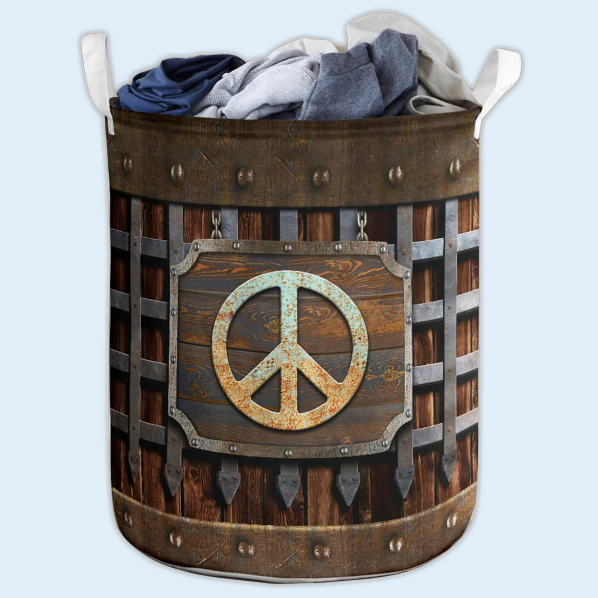 S: 17.72”x13.78” (45x35 cm) Vintage Hippie Sign Basic Style - Laundry Basket - Owls Matrix LTD