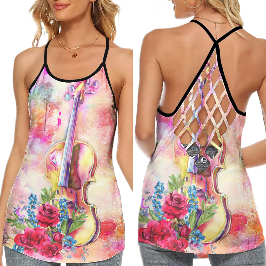 Violin Soul And Life Harmony - Hollow Tank Top