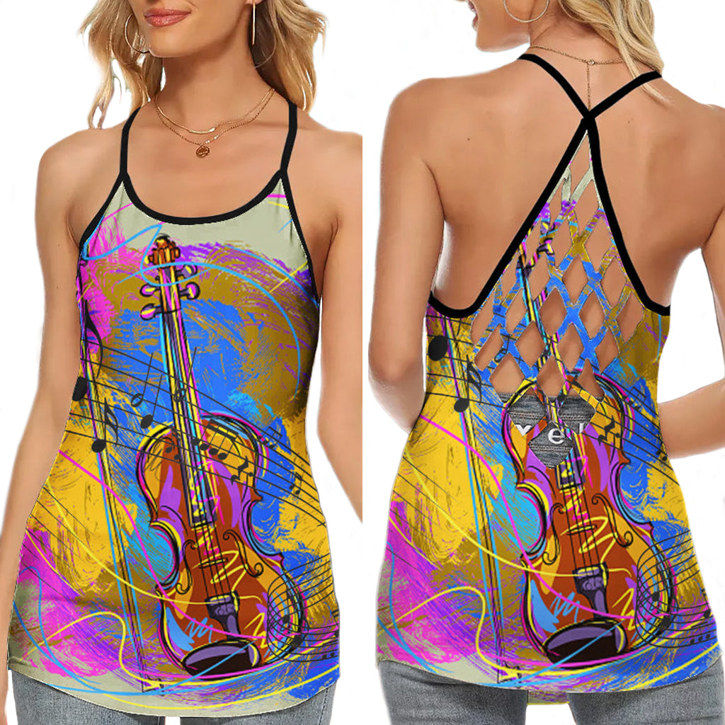 Violin My Soul My Life Forever Love - Hollow Tank Top