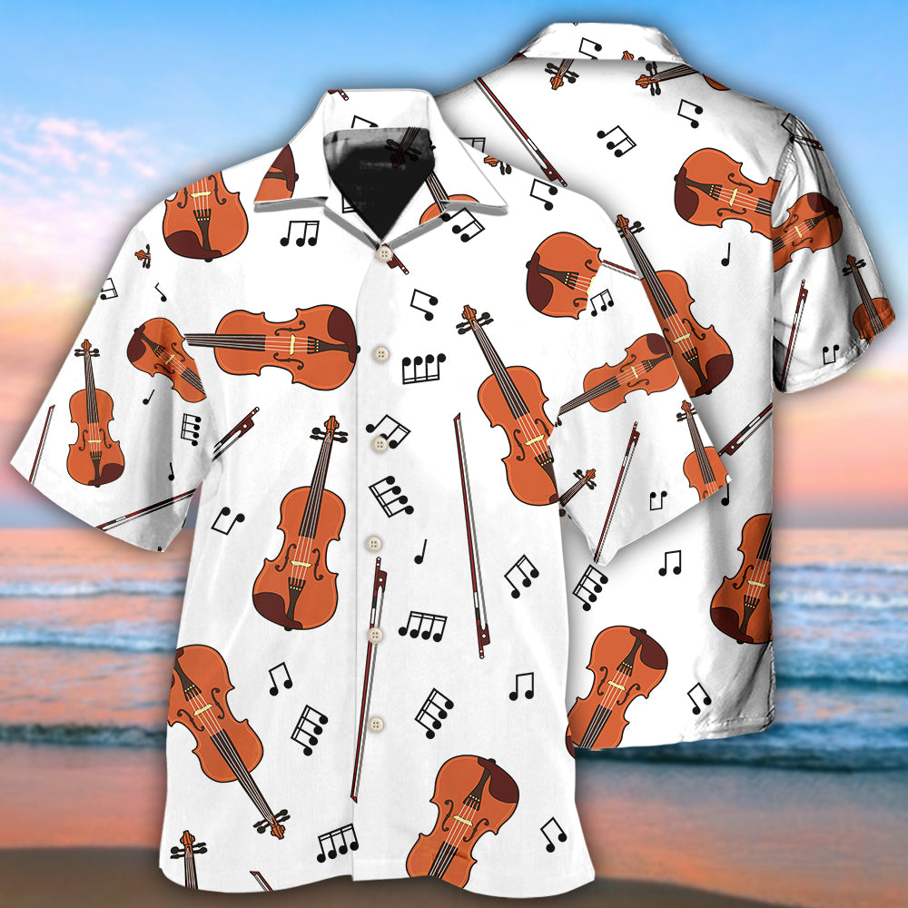 Violin Music Notes Minimal Design – Hawaiian Shirt
