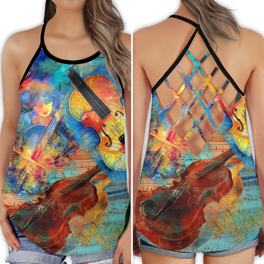 Violin Love My Soul Melody Vibes - Hollow Tank Top