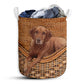 S: 17.72”x13.78” (45x35 cm) Vizsla Dog Rattan Teaxture - Laundry Basket - Owls Matrix LTD