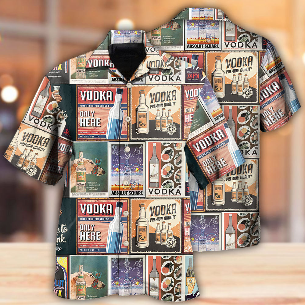 Wine Vodka Retro Poster Style – Hawaiian Shirt
