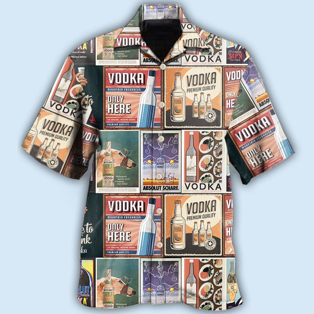 Wine Vodka Retro Poster Style – Hawaiian Shirt