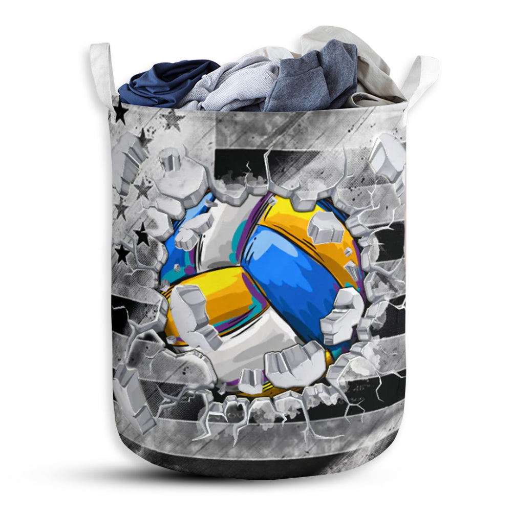 S: 17.72”x13.78” (45x35 cm) Volleyball Flag Hole - Laundry Basket - Owls Matrix LTD