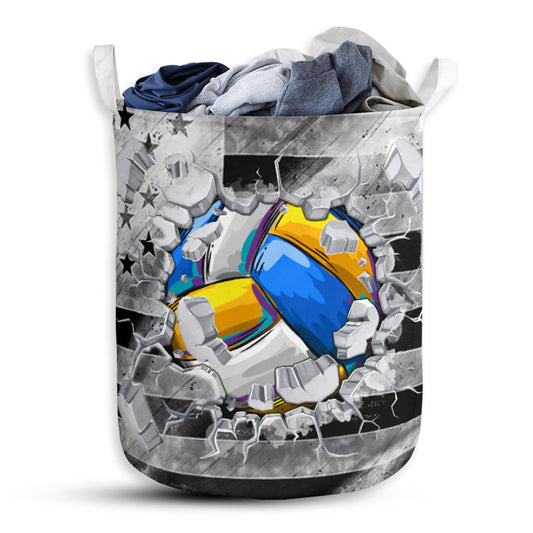 S: 17.72”x13.78” (45x35 cm) Volleyball Flag Hole - Laundry Basket - Owls Matrix LTD