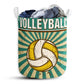 S: 17.72”x13.78” (45x35 cm) Volleyball Retro Sunburst - Laundry Basket - Owls Matrix LTD