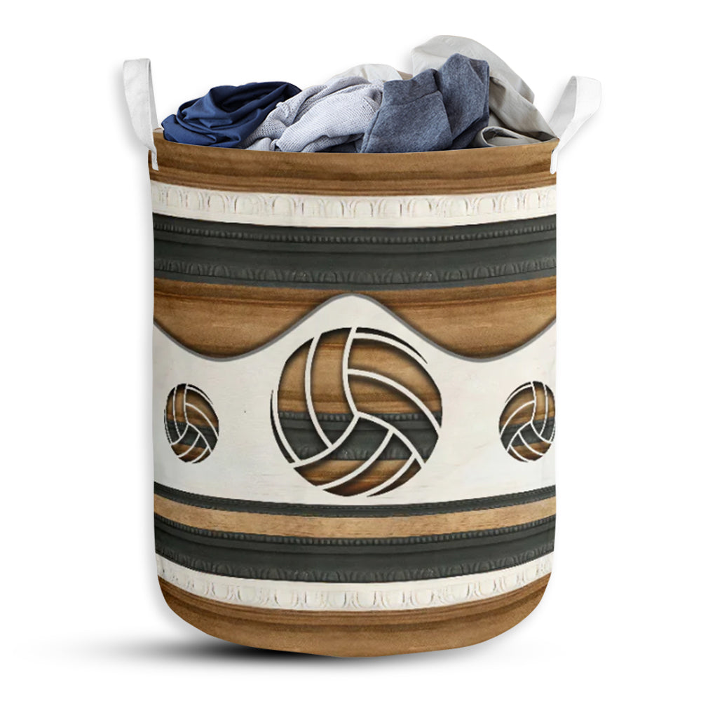 Volleyball Wood Color - Laundry Basket