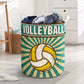 Volleyball Retro Sunburst - Laundry Basket - Owls Matrix LTD