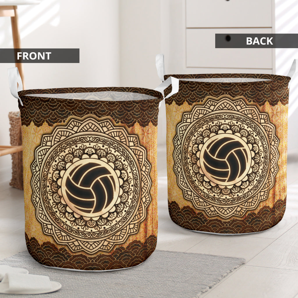 Volleyball wood mandala - Laundry basket-Owls Matrix