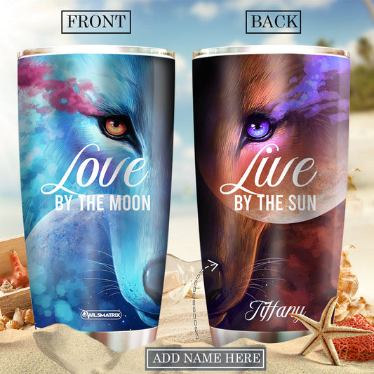 Wolf Love By The Moon Personalized 20 Oz Tumbler