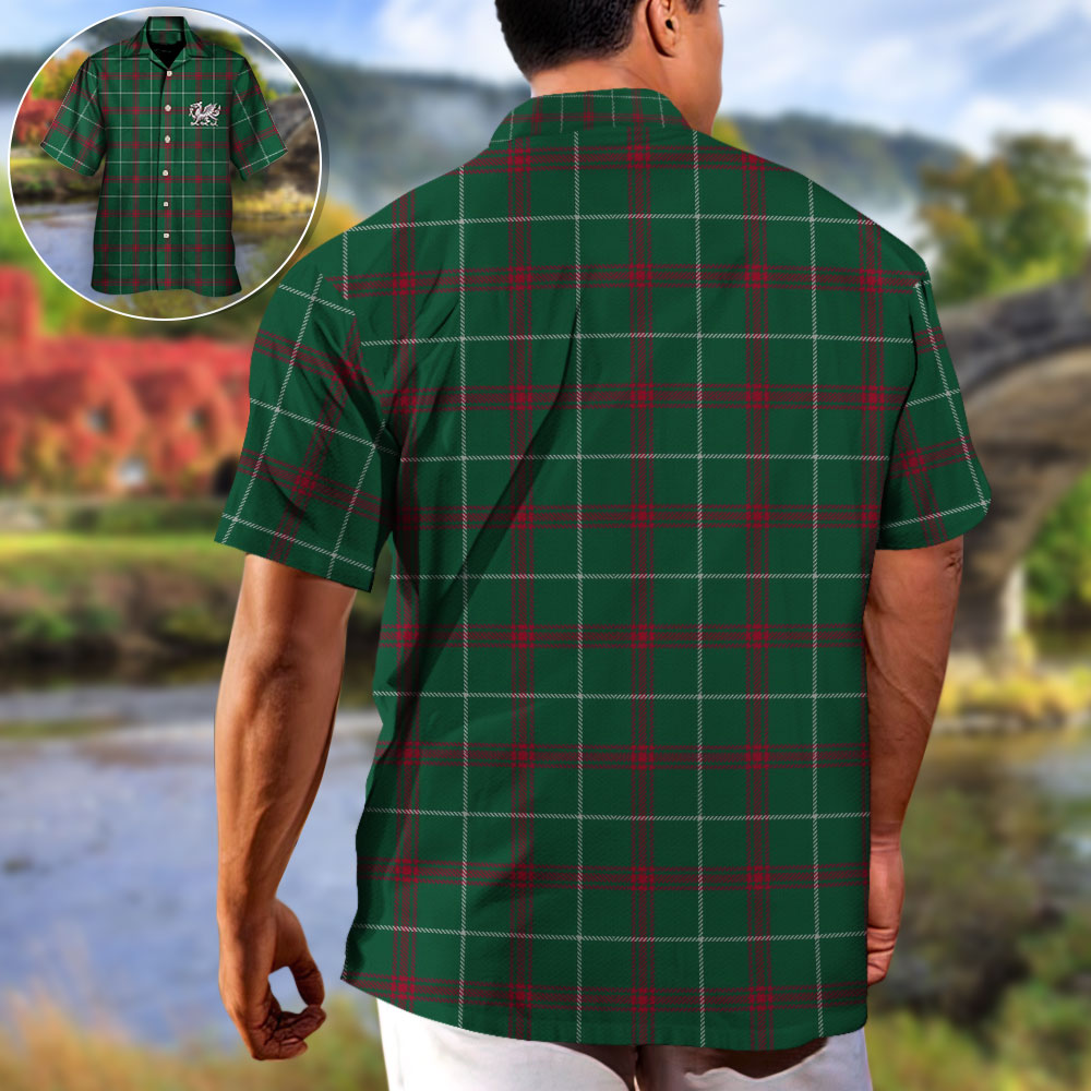 Tartan Wales Flag Green Color - Hawaiian Shirt