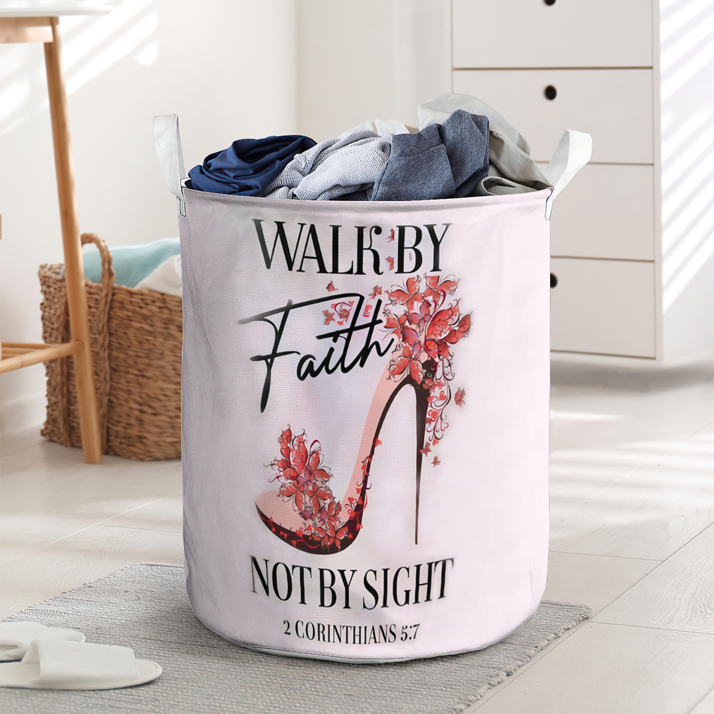 Walk by faith floral high heel - Laundry basket - LAUB12NGC020322 - Owls Matrix LTD