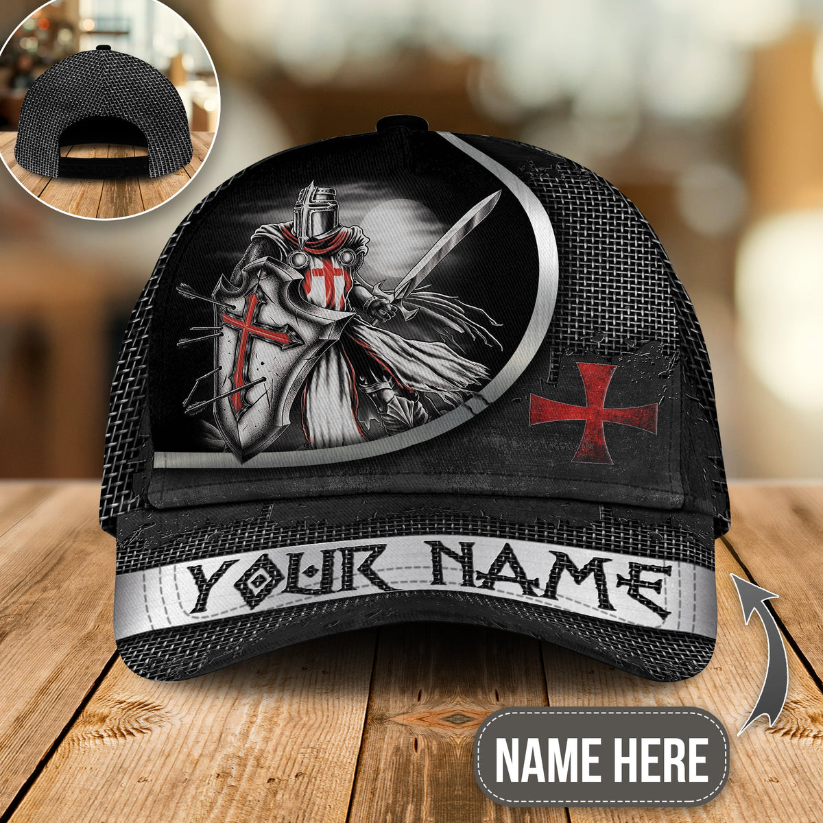 Knights Templar Warrior Personalized – Classic Cap