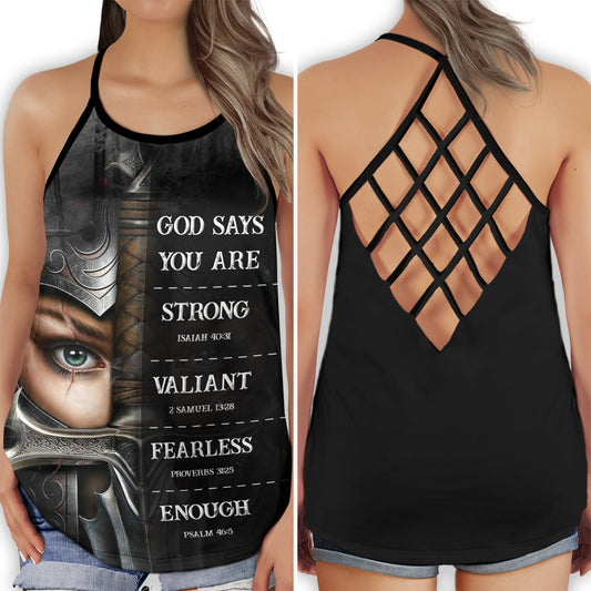 Strong Faith Woman Empowerment Message - Hollow Tank Top
