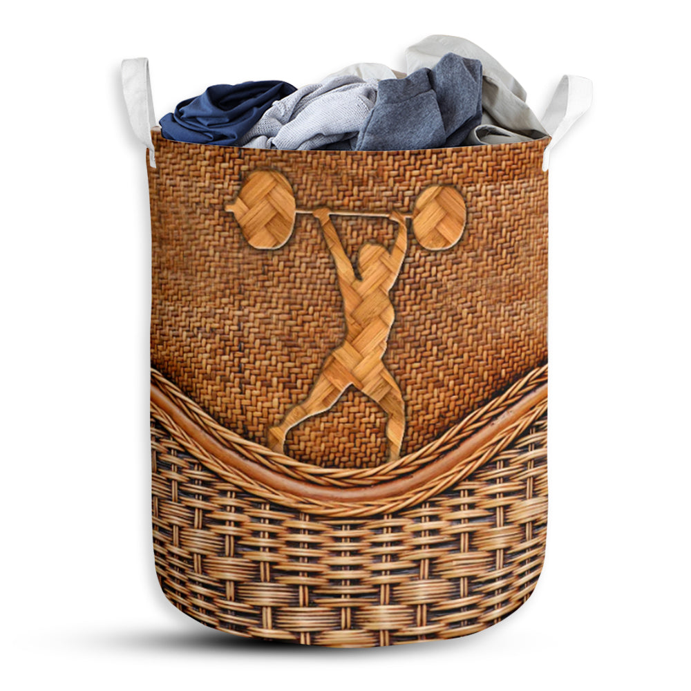 S: 17.72”x13.78” (45x35 cm) Weightlifting Rattan Teaxture - Laundry Basket - Owls Matrix LTD