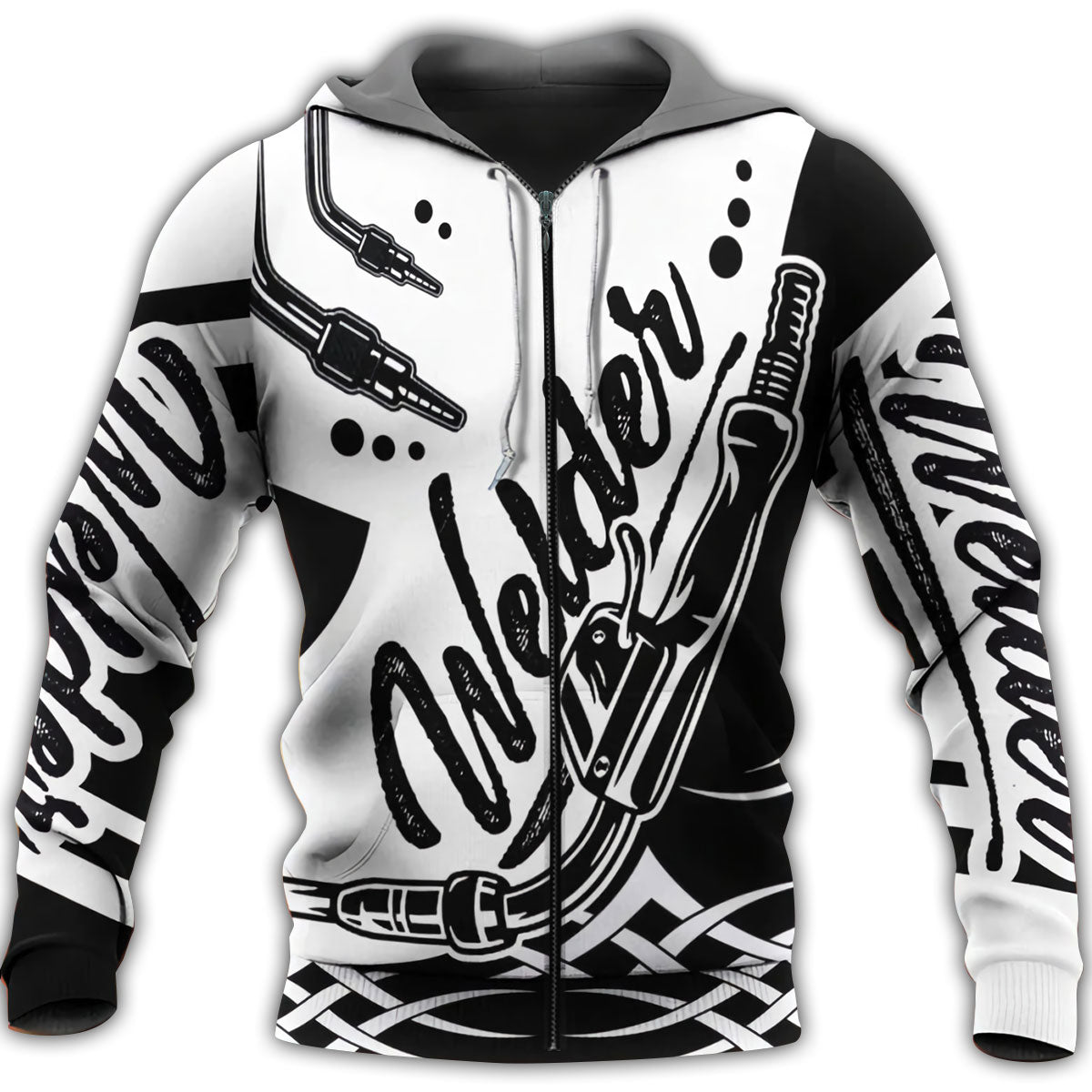 Welder Black And White Art – 3D Hoodie