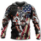 Welder Patriotic Red Blue Style - 3D Hoodie