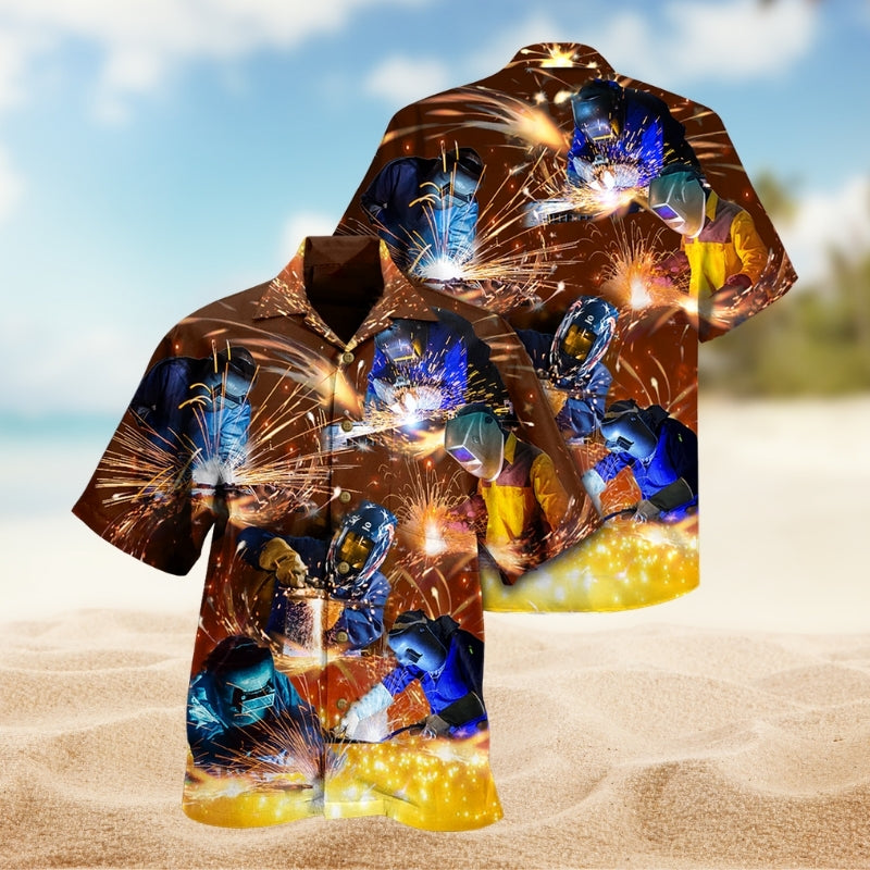 Welder Works Hard Love It Limited Edition - Hawaiian Shirt - HAWS04FNN100821