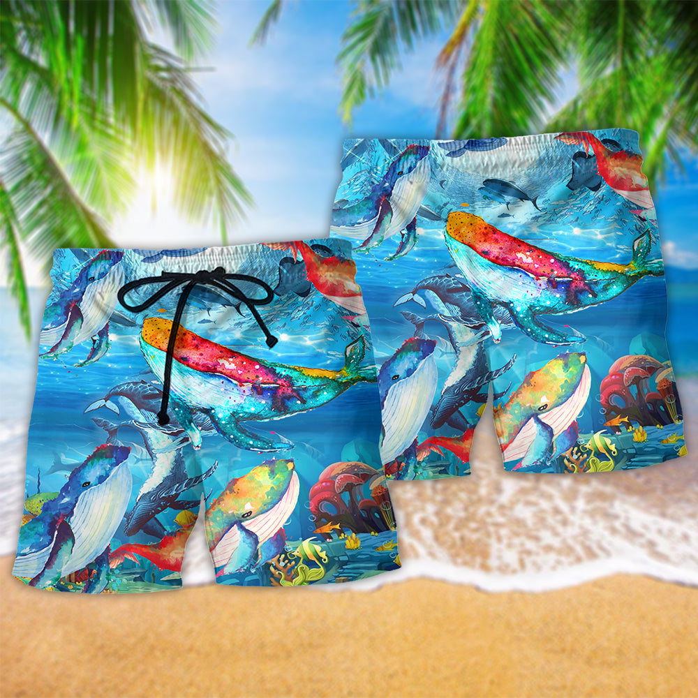 Whale Ocean Love Art – Beach Short