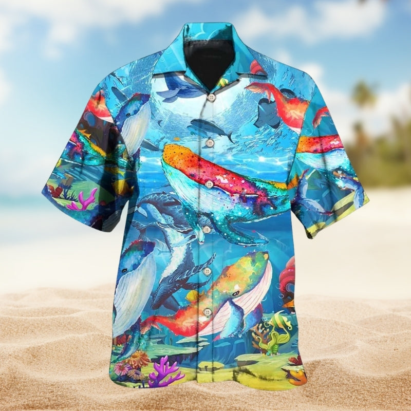 Whale Love Color Love Ocean Limited Edition – Hawaiian Shirt