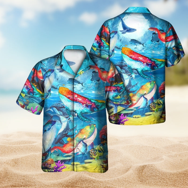 Whale Love Color Love Ocean Limited Edition – Hawaiian Shirt