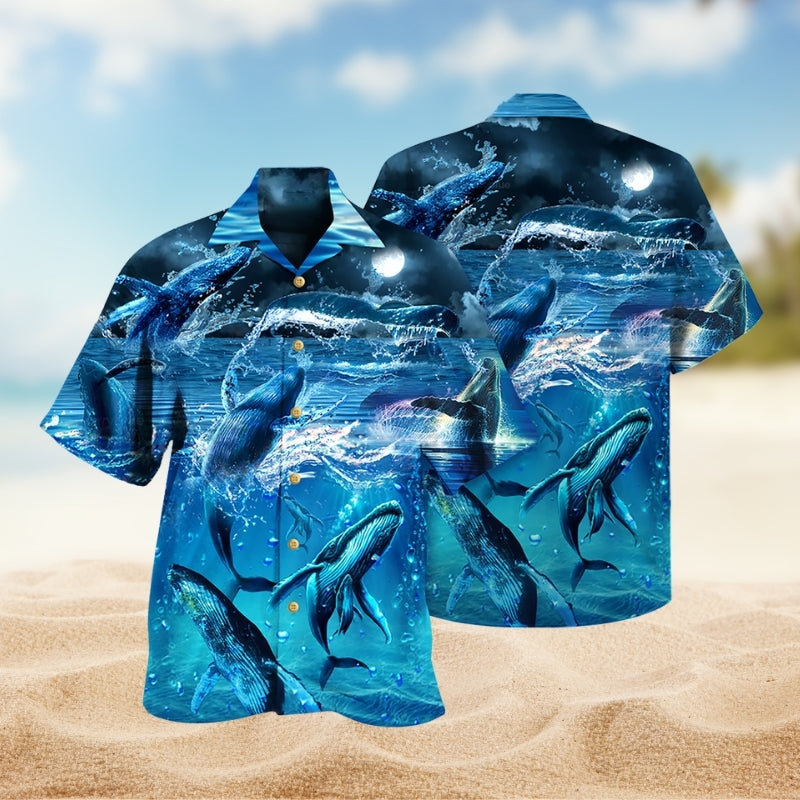 Whale Love Ocean Blue Limited Edition – Hawaiian Shirt