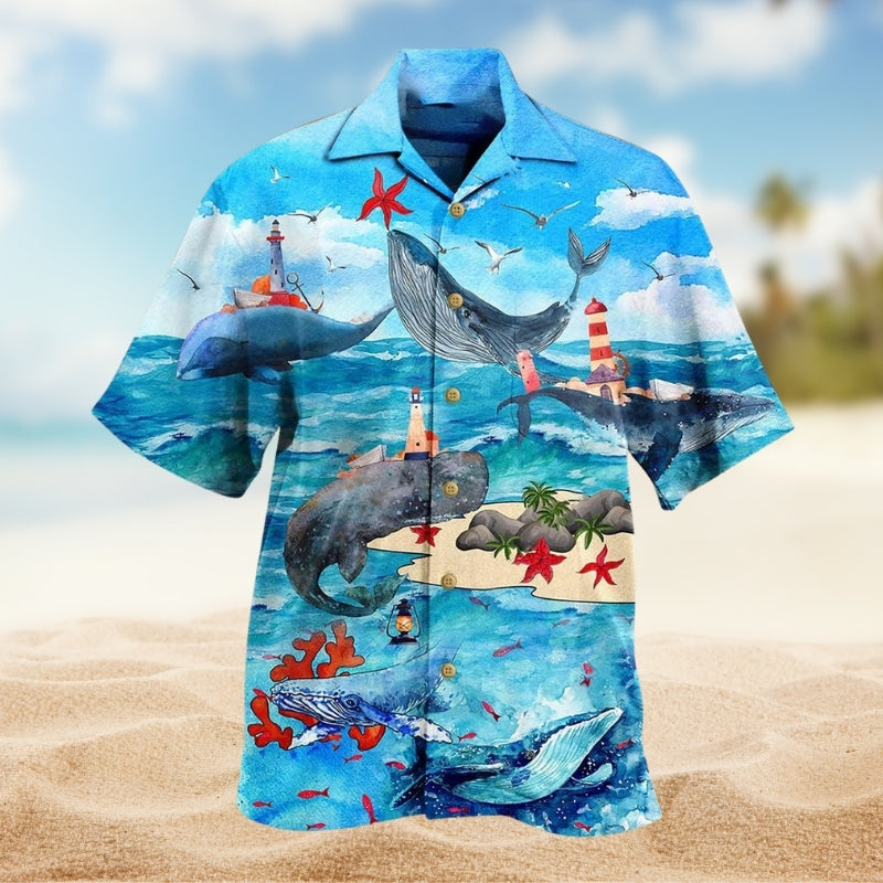Whale Love Ocean Love Sky Limited Edition – Hawaiian Shirt