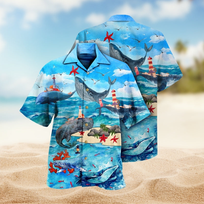Whale Love Ocean Love Sky Limited Edition – Hawaiian Shirt