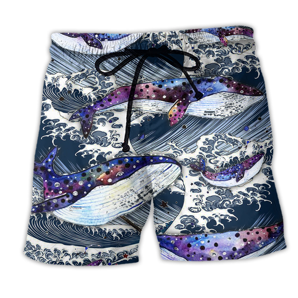 Whale Ocean Waves Nature Life - Beach Short