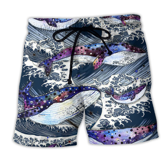 Whale Ocean Waves Nature Life - Beach Short