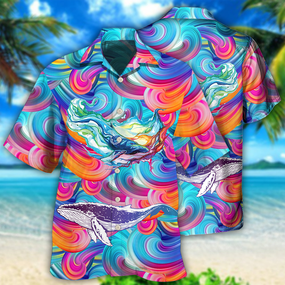 Colorful Whale Ocean Art – Hawaiian Shirt