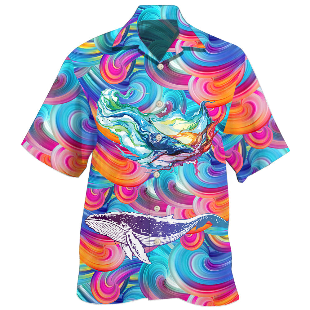 Colorful Whale Ocean Art – Hawaiian Shirt