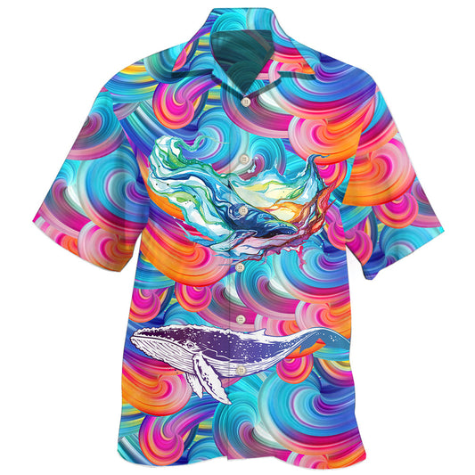 Colorful Whale Ocean Art – Hawaiian Shirt