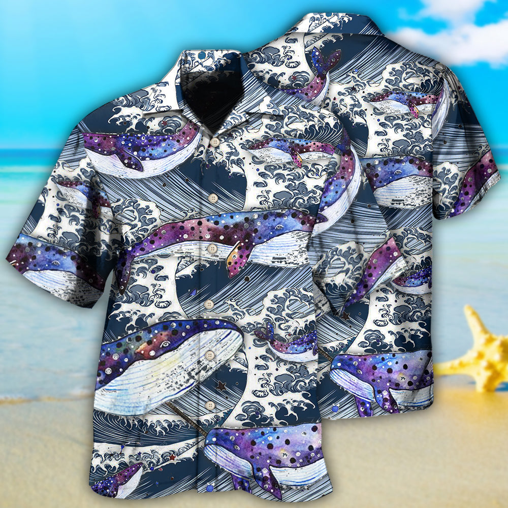 Whale Waves Ocean Style – Hawaiian Shirt