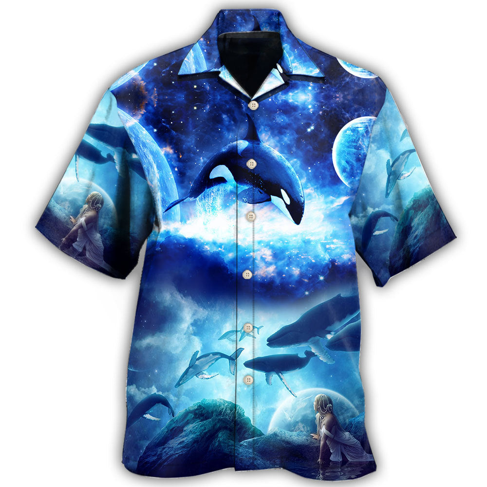 Blue Whale Galaxy Ocean Fantasy – Hawaiian Shirt