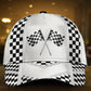 White Leather Racing Pattern – Classic Cap