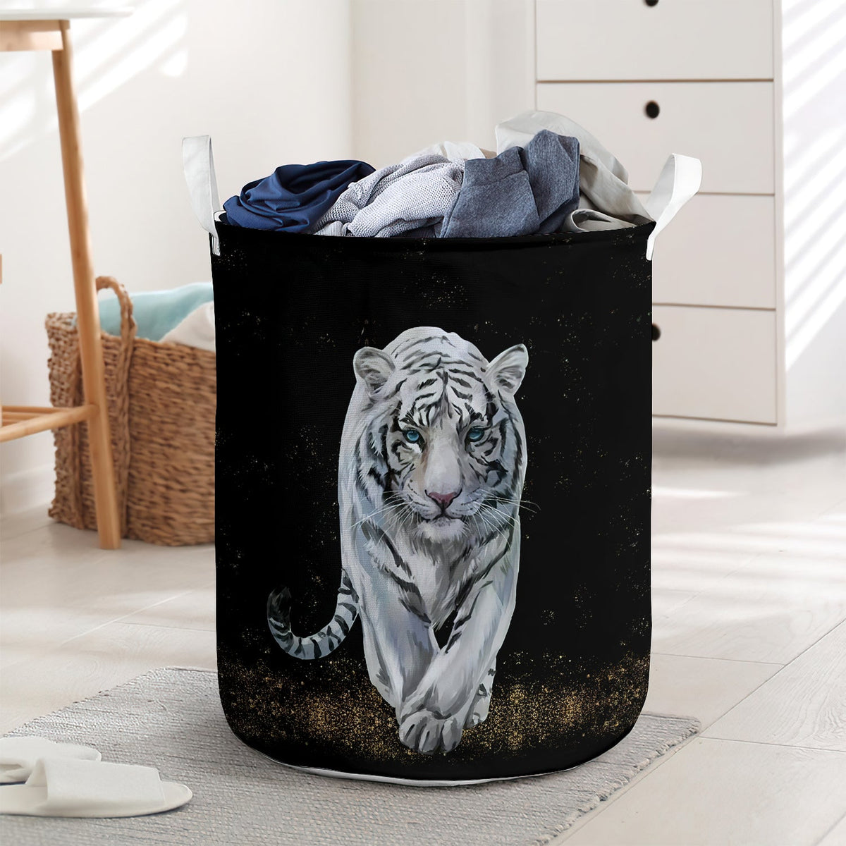 White tiger black style - Laundry basket - LAUB18LIN020322-Owls Matrix