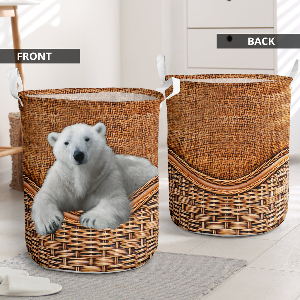 White bear rattan teaxture - Laundry basket - Owls Matrix LTD