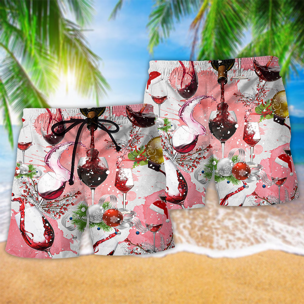 Wine Christmas Fine Wine Glass - Beach Short