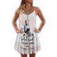 Retired And Loving Wine – Women's Summer Sleeveless V-Neck Camisole Dress